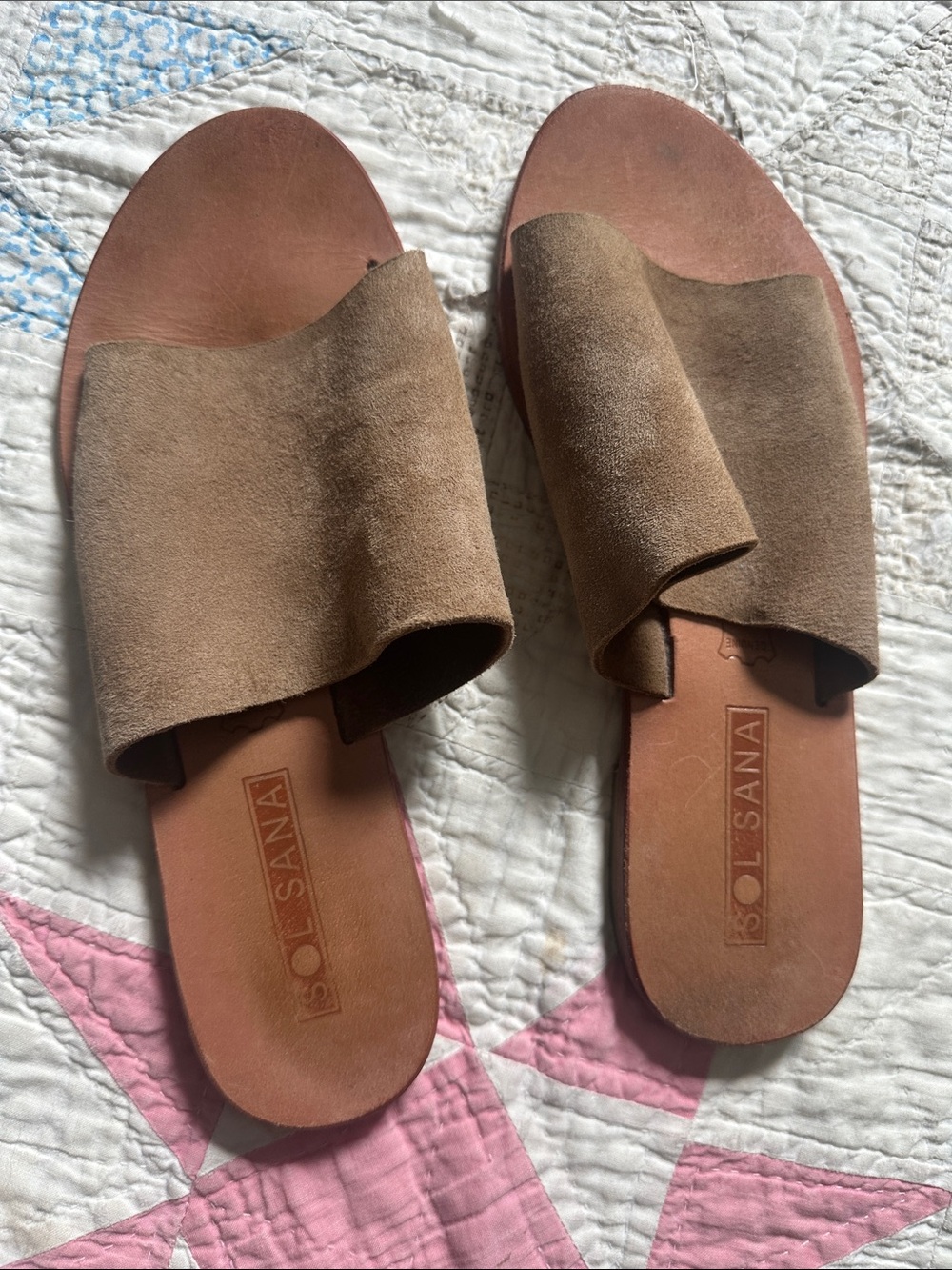 Brown Suede Slide Sandals - Women